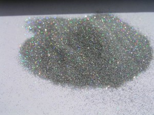 Pile of silver holographic flake