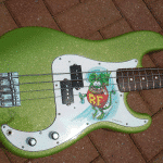 Limetreuse Flake on Rat Fink Guitar