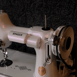 Singer Sewing machine with violet paint ghost pearl