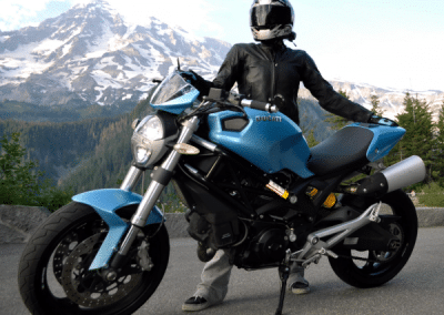 Sky blue ducati monster