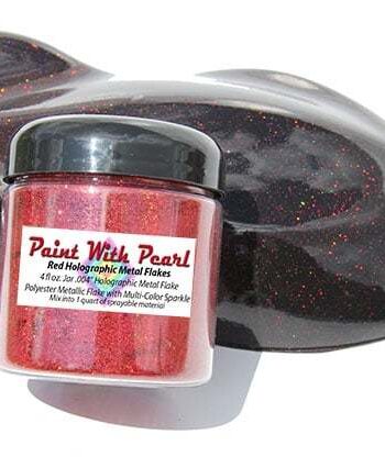 Red Holographic Metal Flake in .004" Size. One Jar can treat a whole car.