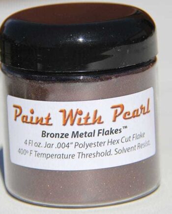 Bronze Metal Flake in 4fl oz jar. That is one measuring cup of Bronze metal flake.