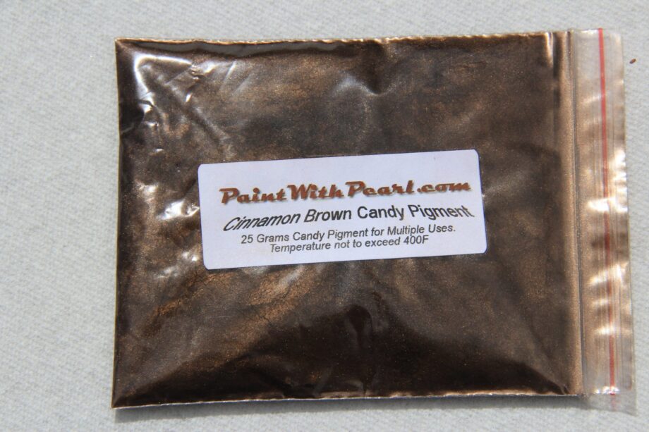 25 gram bag of cinnamon brown candy paint pearl for custom paint, powder coat, or any other coatings.