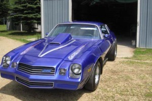 Electric blue and chameleon pearls on camaro.