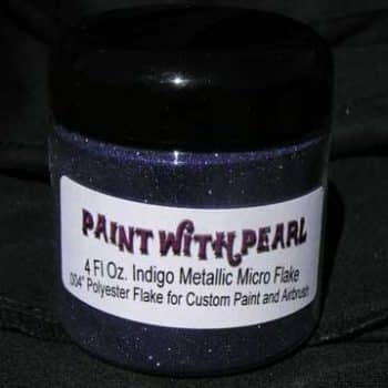 Indigo Metal Flake works great in all solvent based paints, epoxies, and even powder-coats.