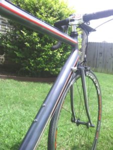 Black gunmetal candy pearls on road bike