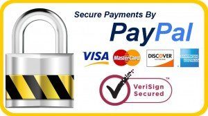 Secure payments by paypal. Mastercard, visa, american express, discover. Verisign secure