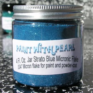 Strato blue flake in 4 oz. Jar. One jar can color a whole car when painted over black.