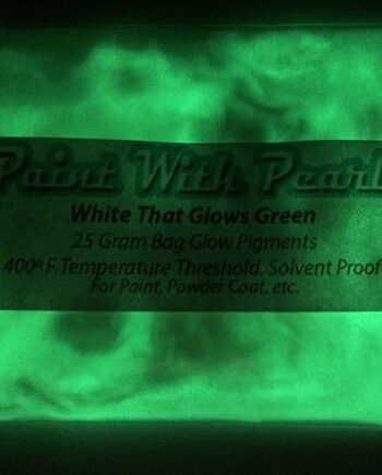 White Pigment that glows green at night. White to Green glow in the dark paint pigment.